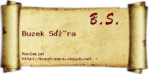 Buzek Sára névjegykártya