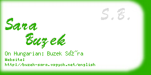 sara buzek business card